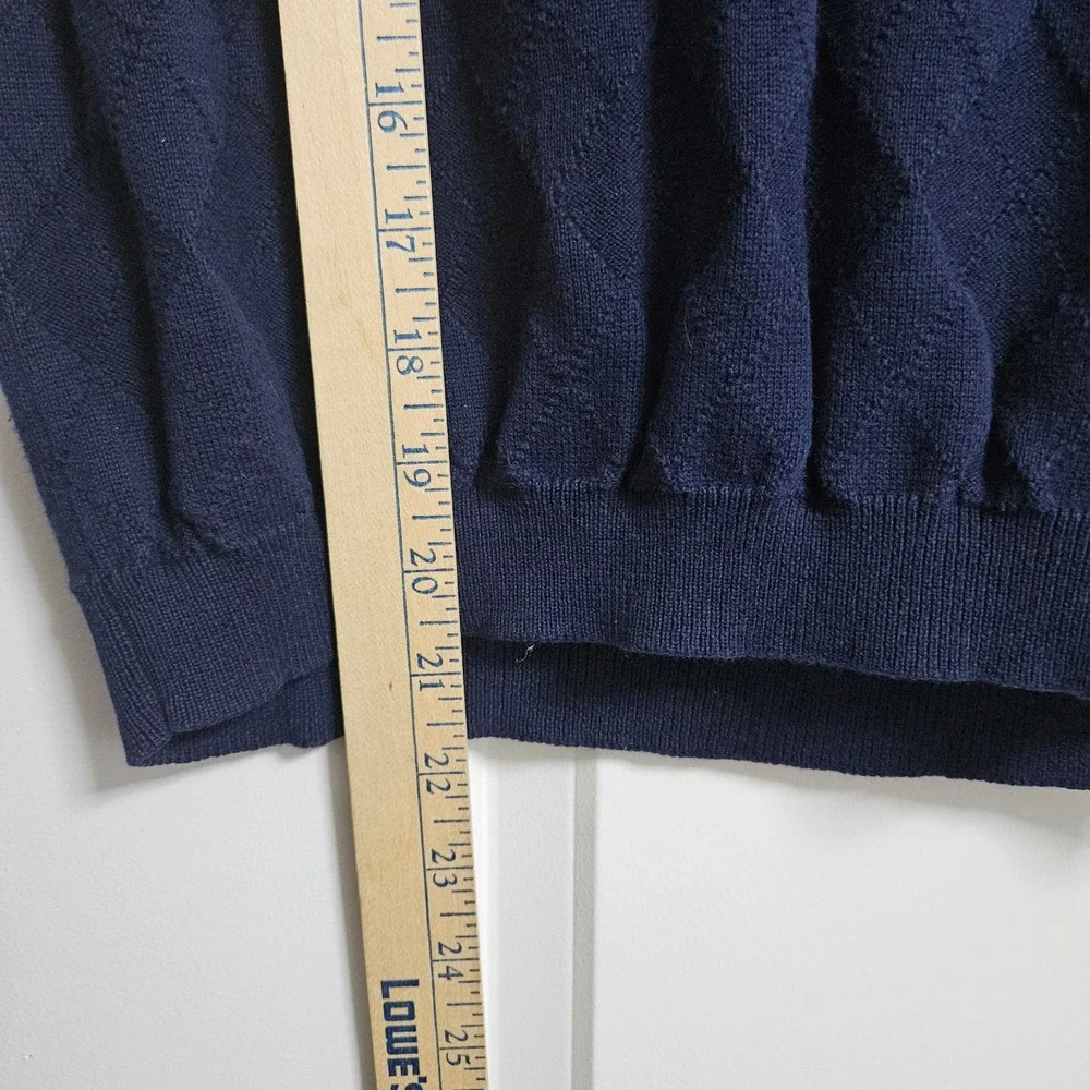 Ralph Lauren Sweater Vest Kids M Navy Blue Polo Golf Argyle V-Neck Cotton Knit‎